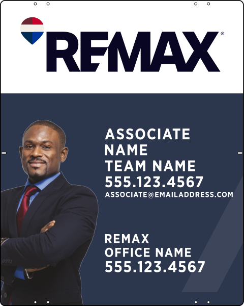 Associate Name, Team Name w Cut Out Photo Sign Panel, 30h x 24w, Steel