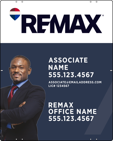 Associate Name w License Number & Cut Out Photo Sign Panel, 30h x 24w, Steel
