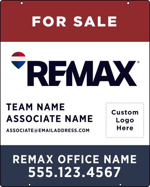 Reflective Hanging Associate Name, Team Name w Team Logo Sign Panel, 30h x 24w, 3mm Aluminum Composite