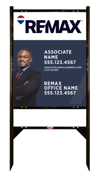 Angle Iron Frame and Associate Name w License Number & Cut Out Photo Sign Panel unit, 30h x 24w, Steel