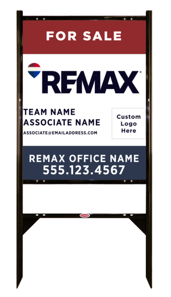 Reflective Angle Iron Frame and Associate Name, Team Name w Team Logo Sign Unit, 30h x 24w, Steel