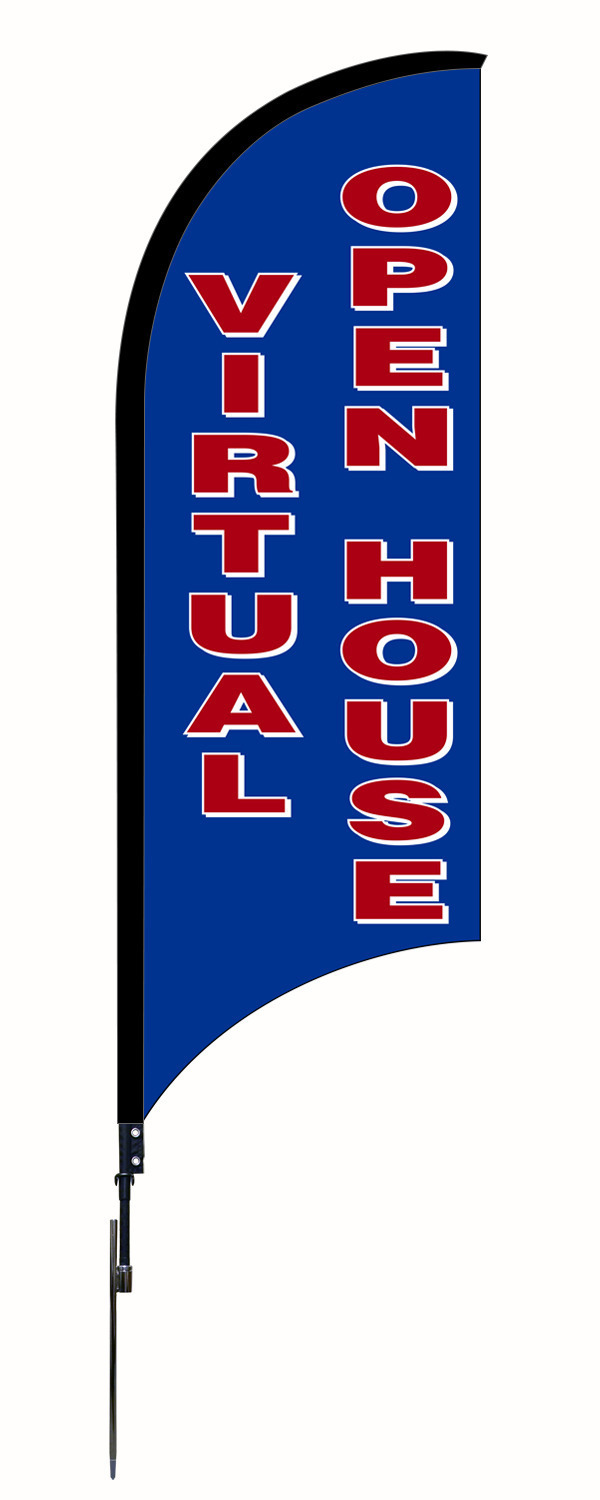 Virtual Open House Feather Flag and Pole, 9-Foot