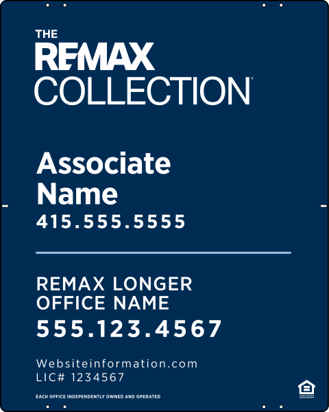 Collection Associate Name w License Number Sign Panel, 30h x 24w, Steel