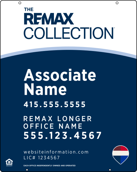 Collection Associate Name w License Number Hanging Sign Panel,  30h x 24w, Steel