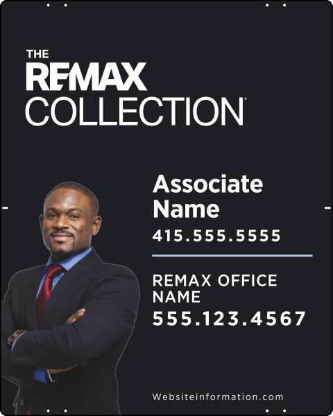 Collection Associate Name w Cut Out Photo Sign Panel, 30h x 24w, Steel