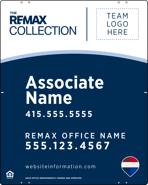 Collection Associate Name w Logo Sign Panel, 30h x 24w, Steel