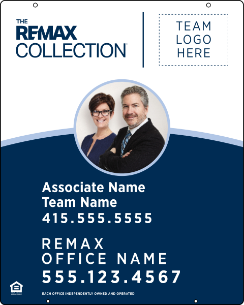 Collection Associate Name, Team Name w Logo & Photo Hanging Sign Panel,  30h x 24w, Steel