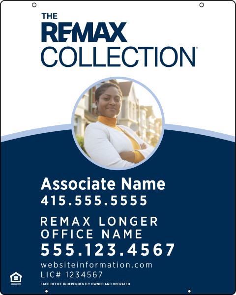 Collection Associate Name w Photo & License Number Hanging Sign Panel,  30h x 24w, Steel