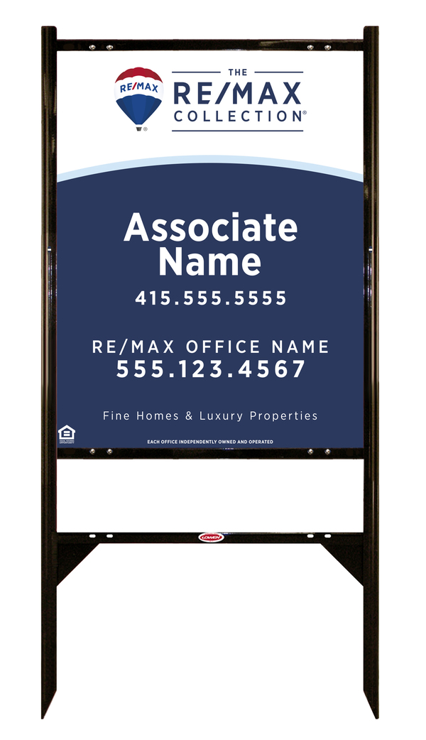 Angle Iron Frame and Collection Agent Name Sign Panel unit, 30h x 24w, Steel