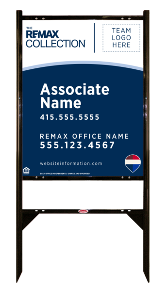 Angle Iron Frame and Collection Associate Name w Logo Sign Panel unit, 30h x 24w, Steel