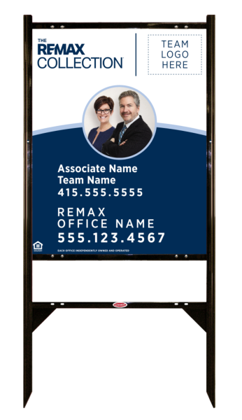 Angle Iron Frame and Collection Associate Name, Team Name w Photo & Logo Sign Panel unit, 30h x 24w, Steel