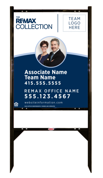 Angle Iron Frame and Collection Associate Name w Photo & Logo Sign Panel unit, 30h x 24w, Steel