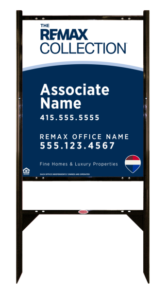 Angle Iron Frame and Collection Associate Name Fine Homes & Luxury Sign Panel unit, 30h x 24w, Steel