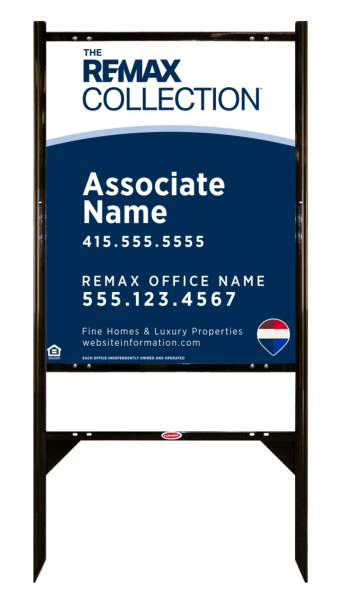 Angle Iron Frame and Collection Associate Name Fine Homes & Luxury Sign Panel unit, 30h x 24w, Steel