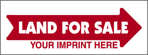 Real Estate Land For Sale Sign Panel, 4mm Corrugated Plastic 9h x 24w