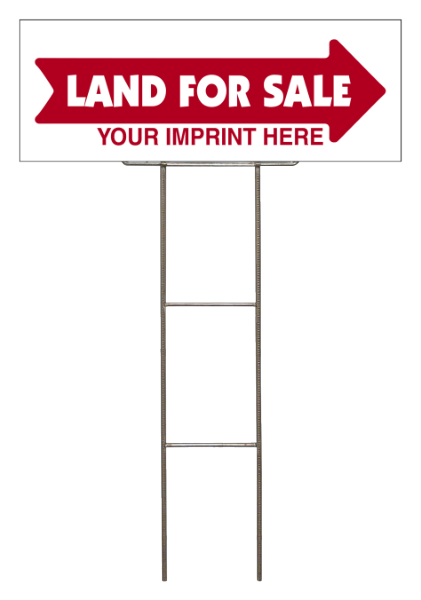 real estate land for sale wire h frame stake and panel unit, 4mm corrugated plastic 9h x 24w