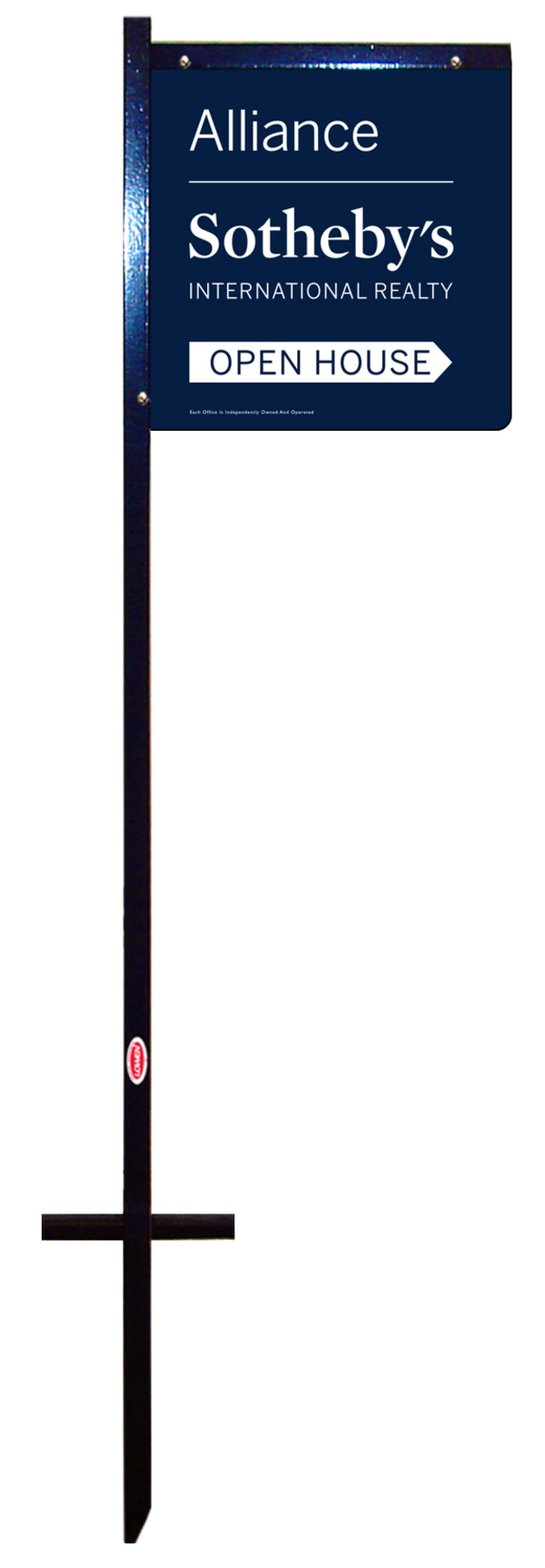 Real Estate open house angle iron flag stake and sign panel unit, 24 GA steel 12h x 12w