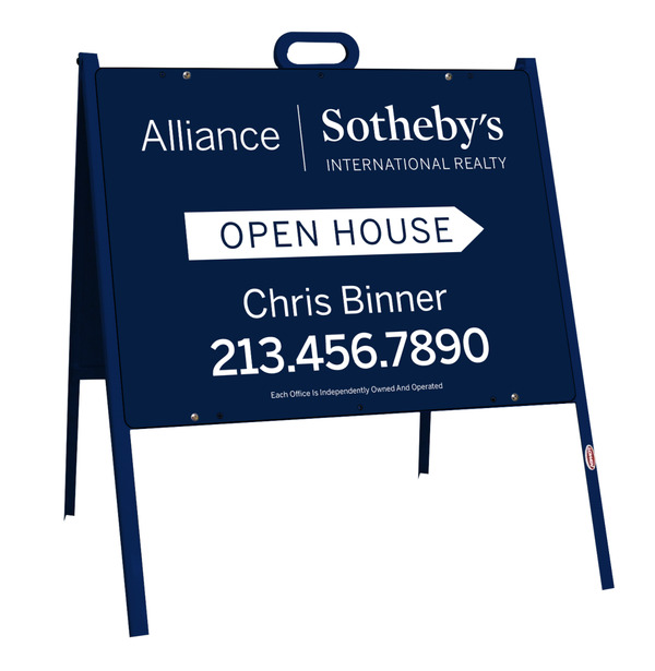 Directional A-Frame and Agent w Phone Sign Panel, 18h x 24w, 24 ga steel