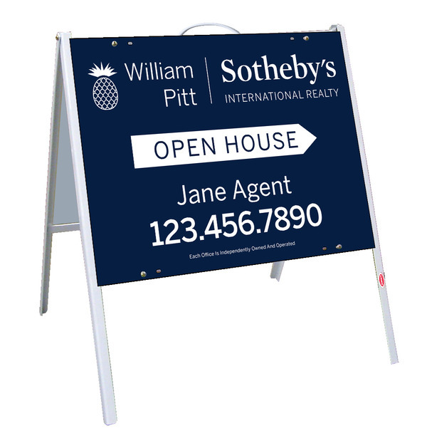 Angle Iron A-Frame and agent open house and sign panel unit,.050 polyethylene 18h x 24w