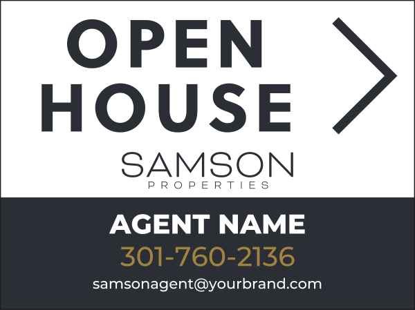 Directional Agent Open House Sign Panel, 18h x 24w, 4mm corrugated plastic