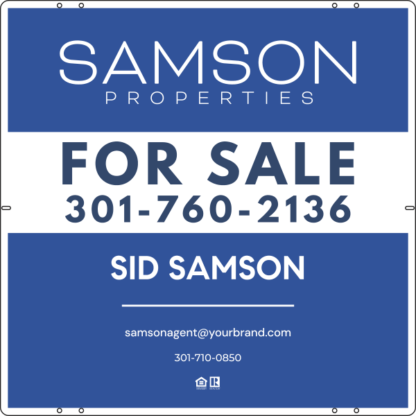 Agent For Sale Sign Panel DF, 24h x 24w, 3mm aluminum composite