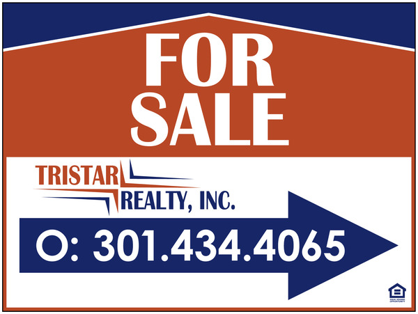 Directional FOR SALE Sign Panel, Corrugated 4mm, 18h x 24w