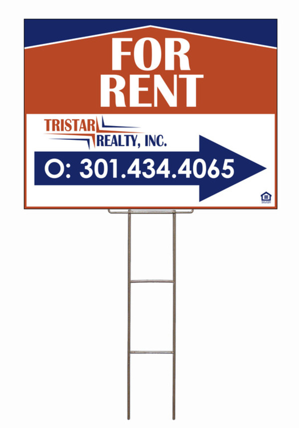 Wire Stake and Sign Panel Unit, FOR RENT, 18h x 124w, 4mm