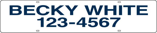 Name Sign Rider, 6h x 28w, Steel