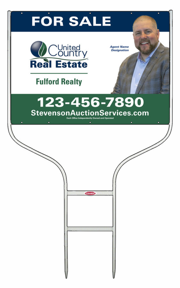 Round Rod Frame and Agent Sign Panel Unit, 20h x 28w, Steel