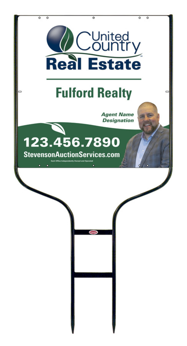 Round Rod Frame and Photo Sign Panel Unit, 24h x 24w, Steel