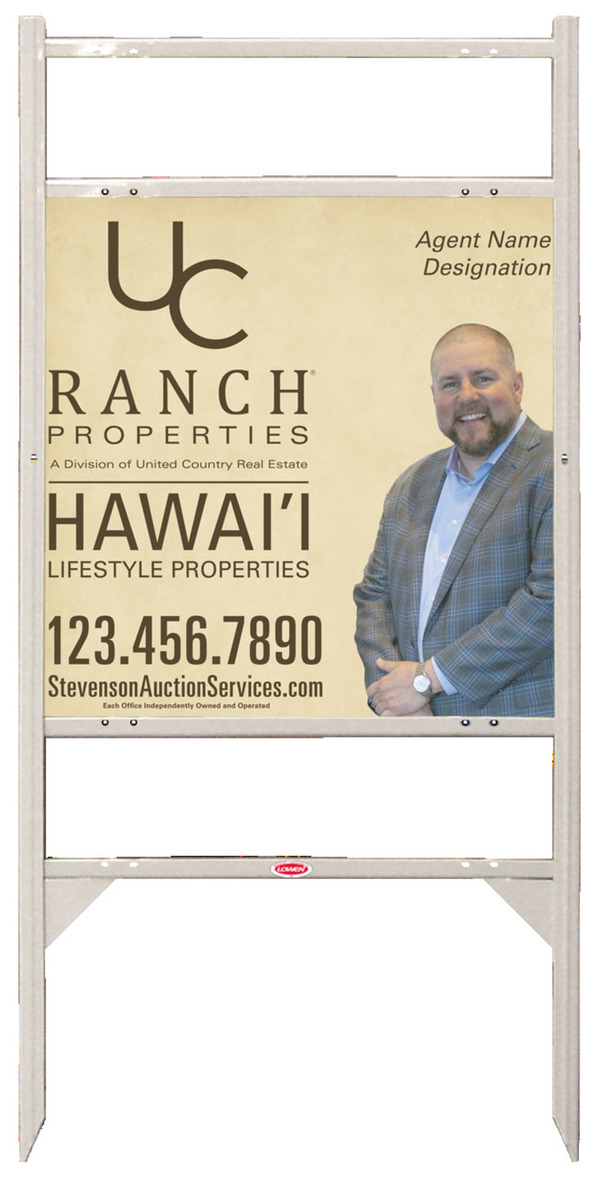 Angle Iron Frame w Two Rider Inserts and Photo Sign Panel Unit, 24h x 24w, Steel