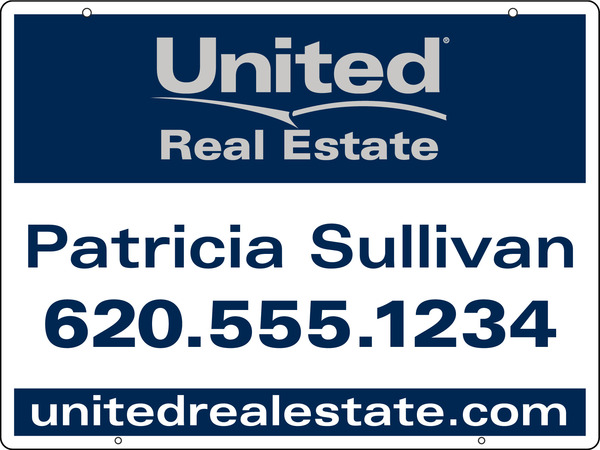 Real Estate Hanging Sign Panel, Steel 18h x 24w