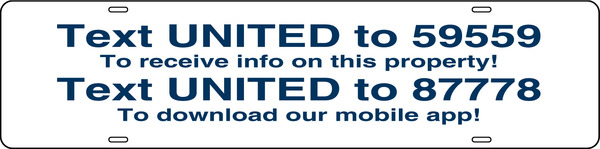 Text UNITED Sign Rider, 6h x 24w, Steel