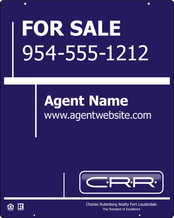 Hanging Agent Sign Panel, 30h x 24w, Steel