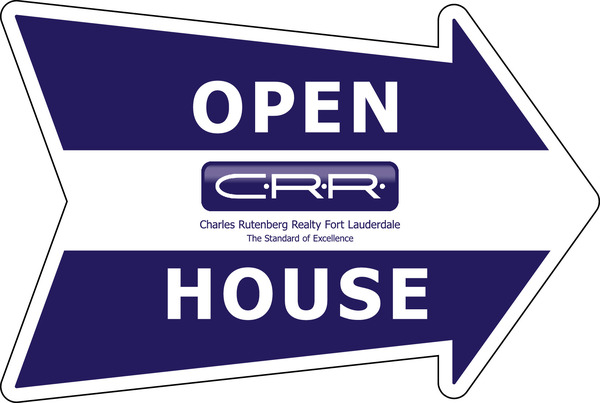 Directional Open House Arrow Shape Sign Panel, 18h x 24w, 4mm Corrugated Plastic