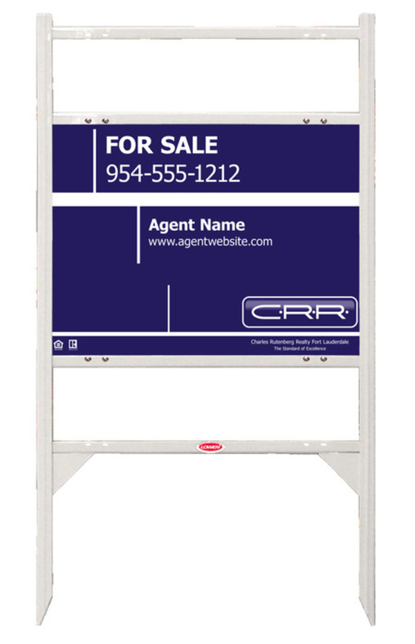 Angle Iron Frame w 2 Rider Inserts and Agent Sign Panel Unit, 18h x 24w, Steel