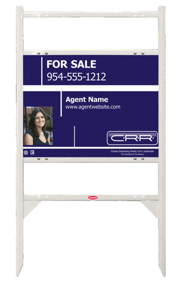 Angle Iron Frame w 2 Rider Inserts and Agent Sign Panel Unit, 18h x 24w, Steel