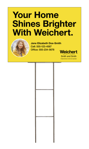 Wire H-Stake and Agent Photo Sign Panel Unit, 18h x 24w, 4mm Corrugated