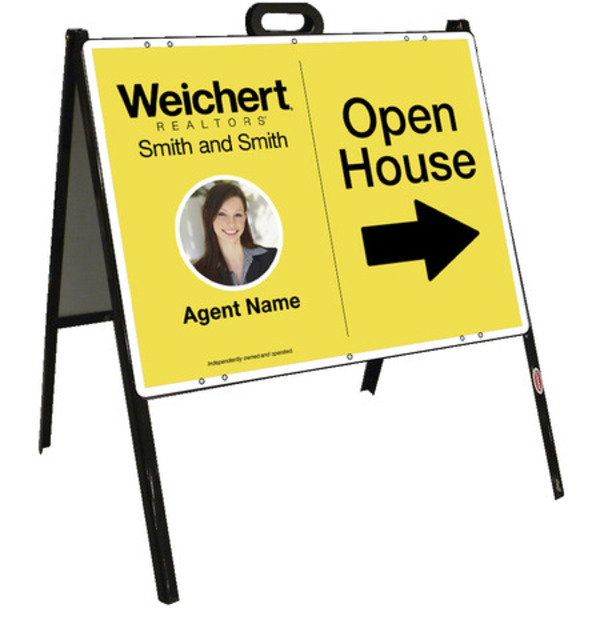 Photo Open House A-Frame and Sign Panel Unit, 18h x 24w Steel