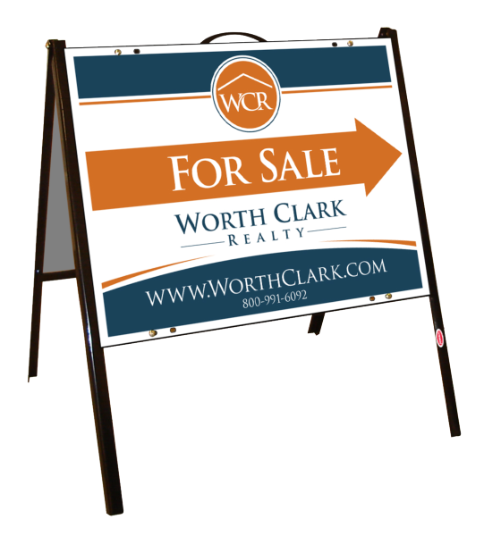 Angle Iron A-Frame and For Sale Sign Panel Unit, 18h x 24w, .050 Poly