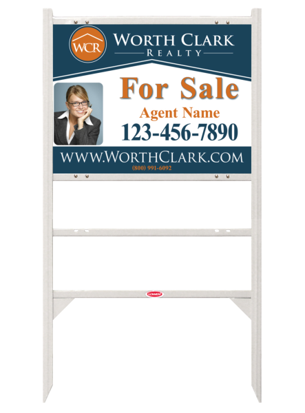 Angle Iron Frame w 1 Rider Inserts and Photo Sign Panel Unit, 18h x 24w, Steel