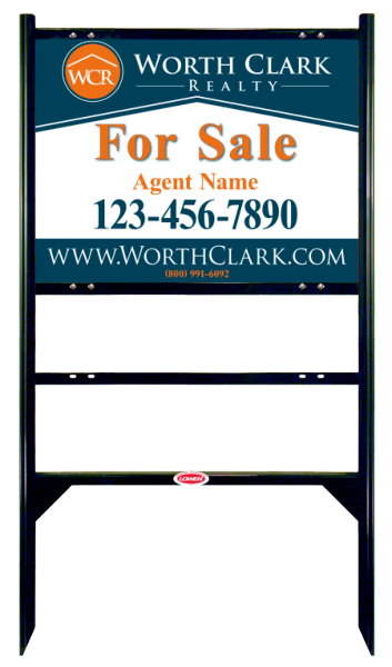 Angle Iron Frame w 1 Rider Inserts and Agent Sign Panel Unit, 18h x 24w, Steel