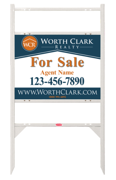 Angle Iron Frame w 2 Rider Inserts and Agent Sign Panel Unit, 18h x 24w, Steel