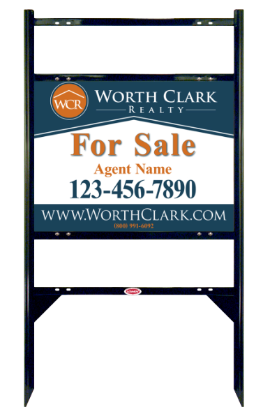 Angle Iron Frame w 2 Rider Inserts and Agent Sign Panel Unit, 18h x 24w, Steel
