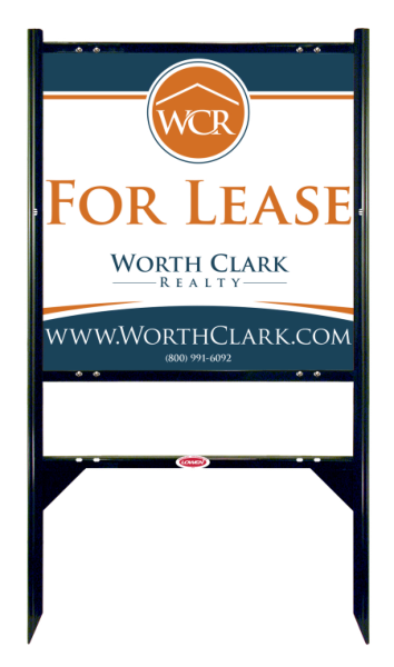 Angle Iron Frame w 1 Rider Inserts and Office Sign Panel Unit, 24h x 24w, Steel