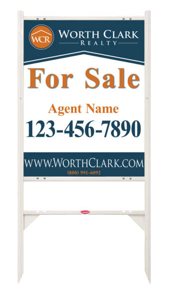 Angle Iron Frame w 1 Rider Inserts and Agent Sign Panel Unit, 30h x 24w, Steel