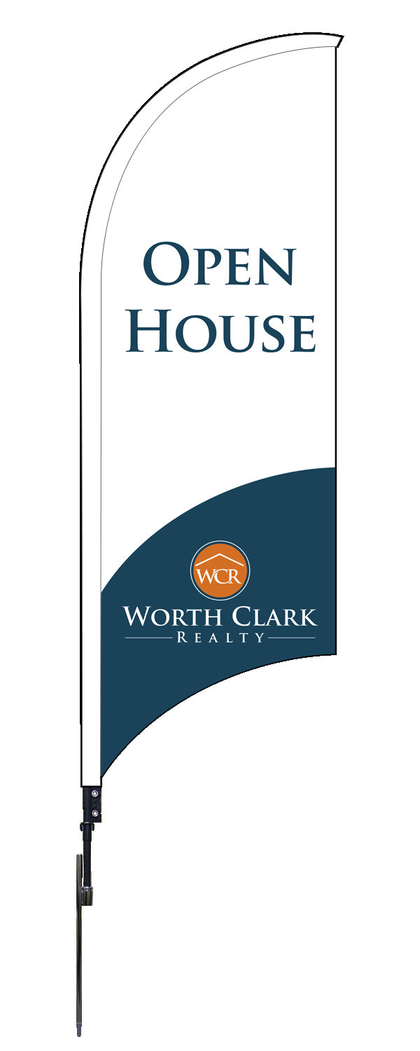 Real Estate Open House Feather Flag and Pole, 9-Foot - Double Face