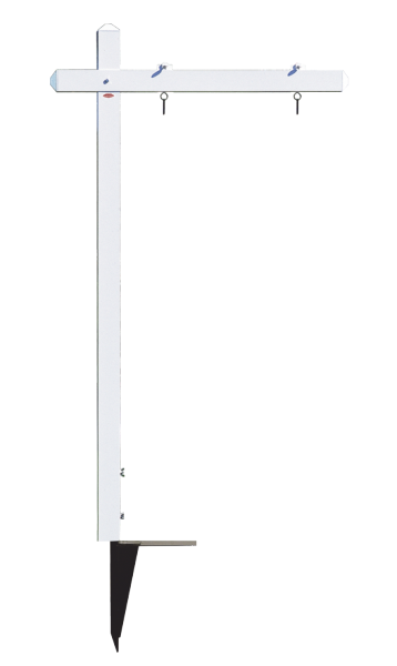 aluminum sign post with ground anchor, 18h x 24w - White